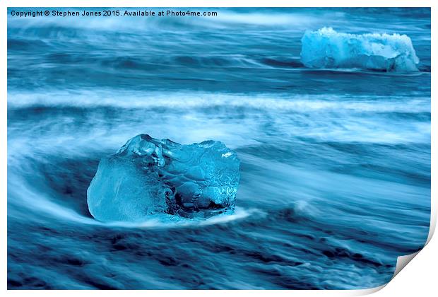 Glacier Ice  Print by Stephen Jones