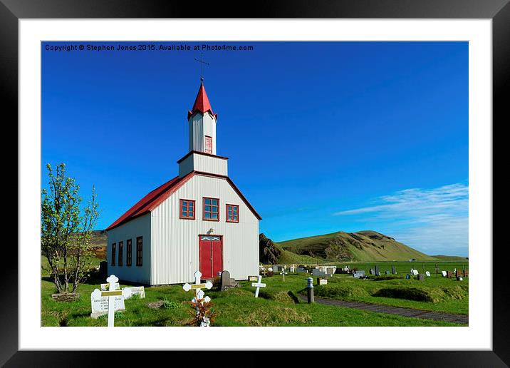 Small Rural Church Iceland Framed Mounted Print by Stephen Jones