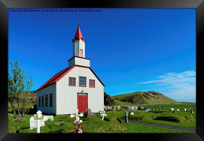 Small Rural Church Iceland Framed Print by Stephen Jones