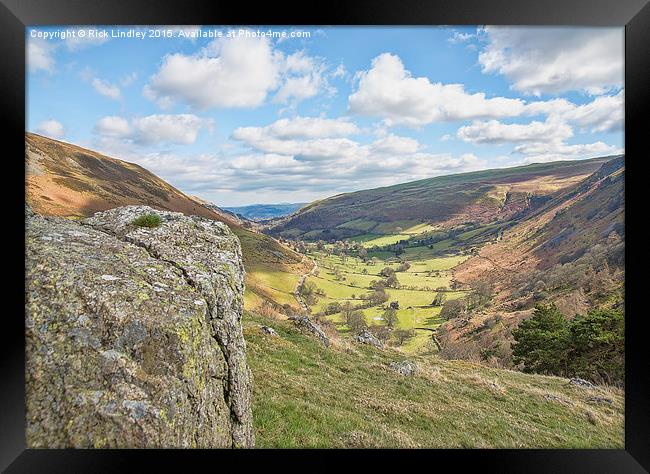  From the summit Pistyll Rhaeadr Framed Print by Rick Lindley