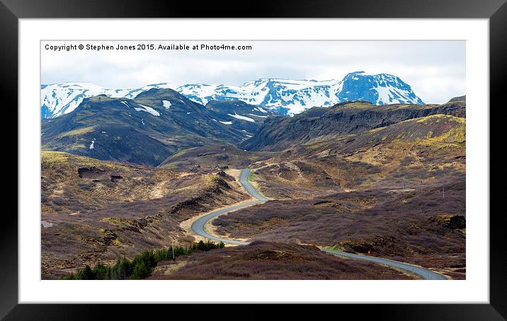  Winding Road Iceland Framed Mounted Print by Stephen Jones