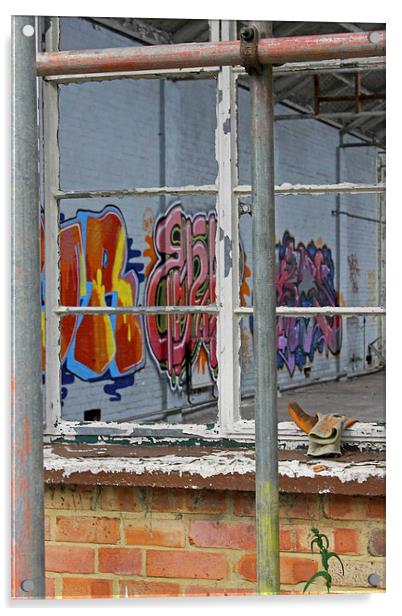  Grafitti through Window Acrylic by Tony Murtagh