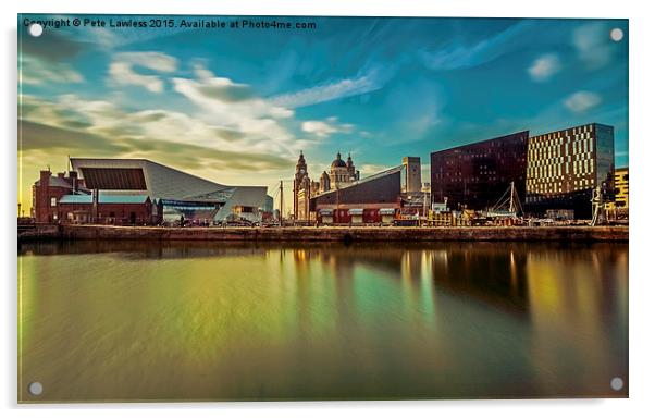  Liverpool evening skyline Acrylic by Pete Lawless