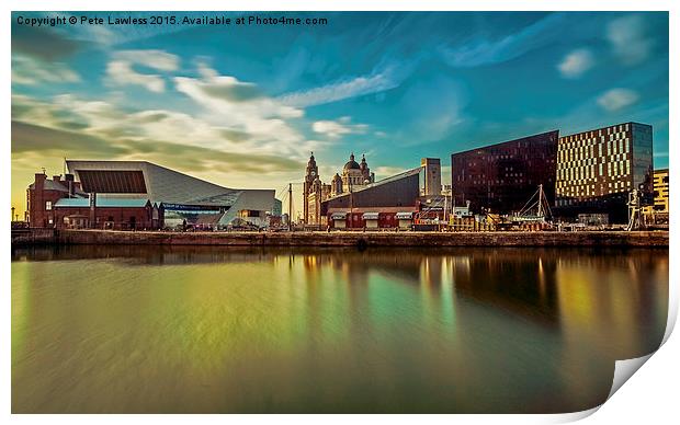  Liverpool evening skyline Print by Pete Lawless