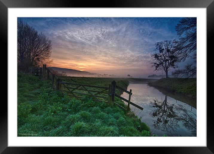  A Somerset Sunrise Framed Mounted Print by mike Davies
