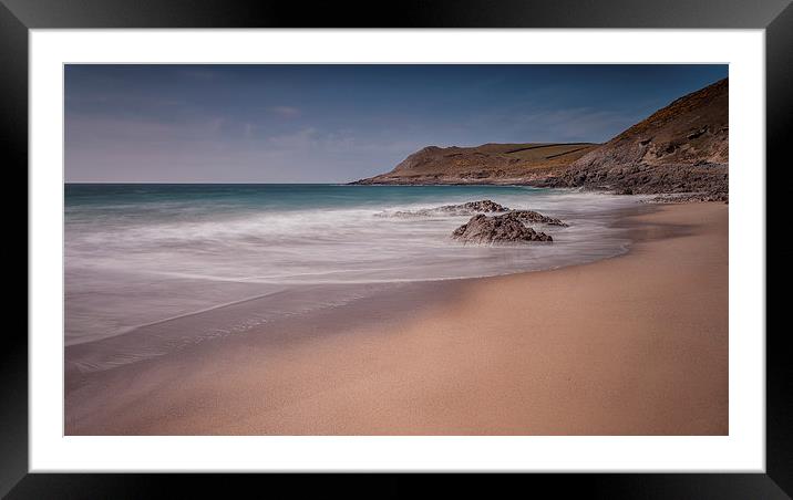  Pristine sand at Fall Bay Gower Framed Mounted Print by Leighton Collins