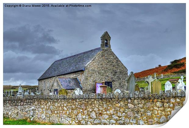  Great Orme Church Print by Diana Mower