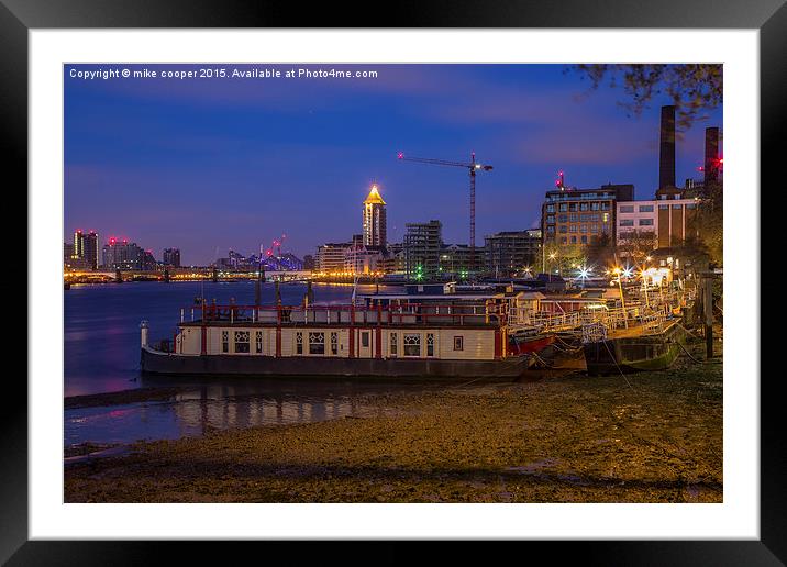  moored up at low tide Framed Mounted Print by mike cooper