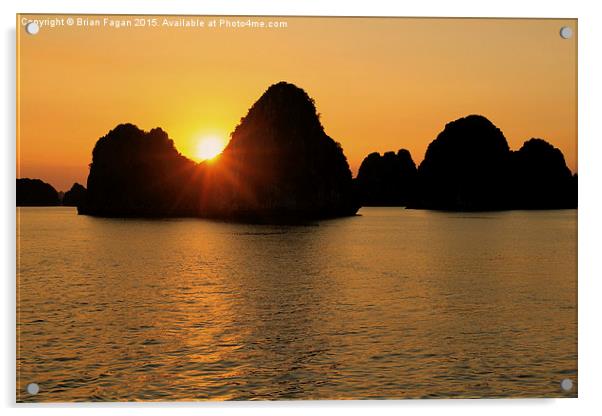  Sunset over Ha Long Bay Acrylic by Brian Fagan