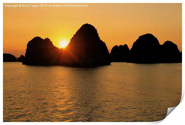  Sunset over Ha Long Bay Print by Brian Fagan