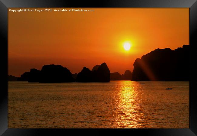  Sunset in Halong Bay Framed Print by Brian Fagan