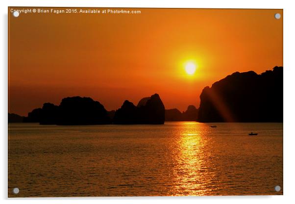 Sunset in Halong Bay Acrylic by Brian Fagan