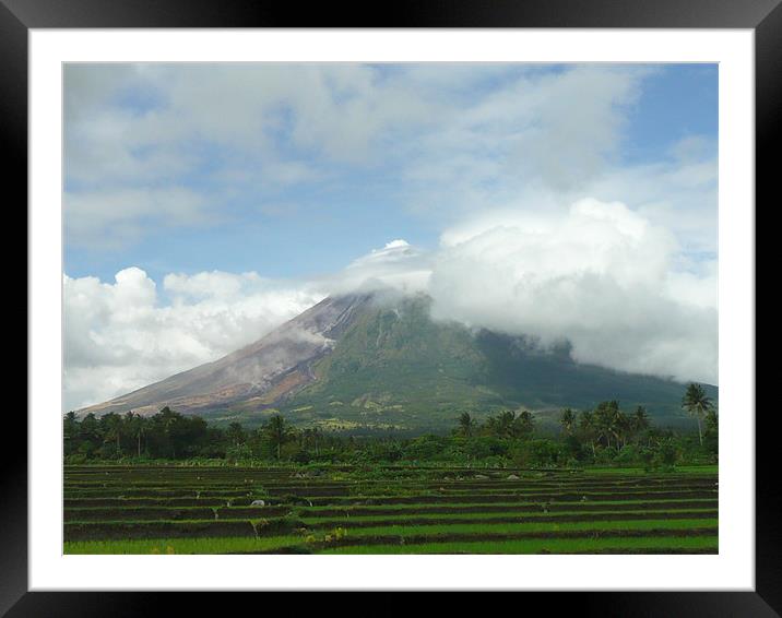 Mayon Volcano in Albay Framed Mounted Print by Mario Angelo Bes