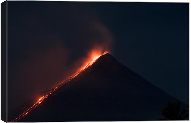 Mayon Volcano eruption at night Canvas Print by Mario Angelo Bes