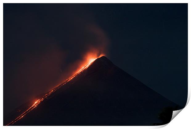 Mayon Volcano eruption at night Print by Mario Angelo Bes