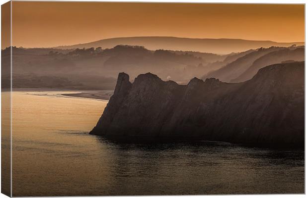  The Great Tor in south Gower Canvas Print by Leighton Collins