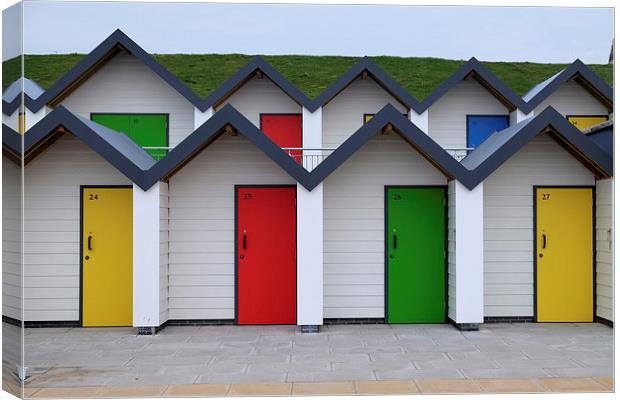  Beach huts at Swanage Dorset Canvas Print by Tony Bates