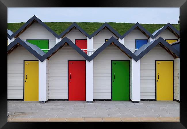  Beach huts at Swanage Dorset Framed Print by Tony Bates