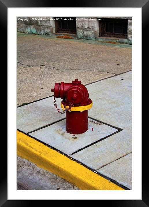 Fire Hydrant Framed Mounted Print by Matthew Bates