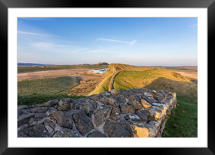 Evening Sunlight on Hadrian's Wall Framed Mounted Print by Andy McGarry