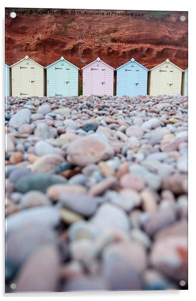  Beach Huts and Pebbles Acrylic by Helen Northcott
