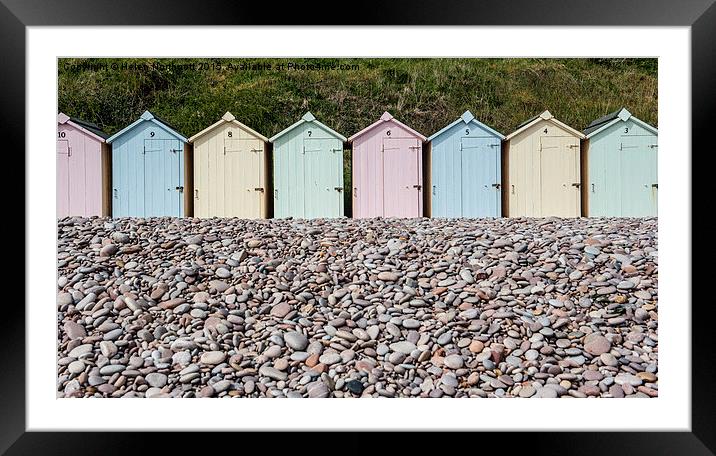  Beach Huts and Pebbles ii Framed Mounted Print by Helen Northcott