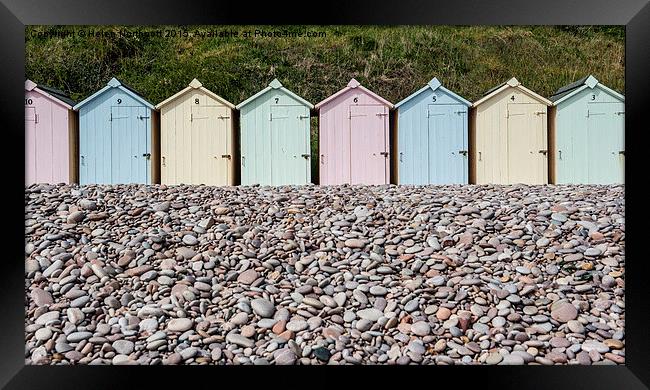  Beach Huts and Pebbles ii Framed Print by Helen Northcott