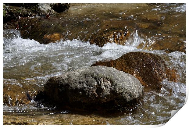 whirling water over boulders near Rasinari Print by Adrian Bud