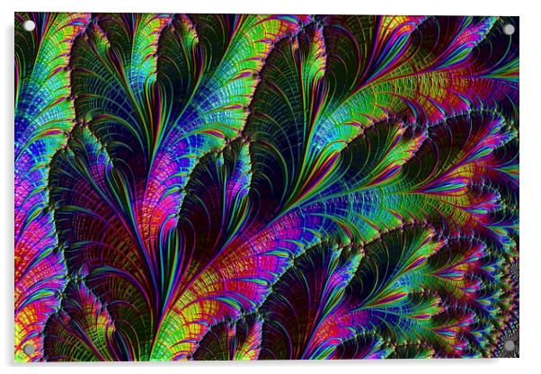 Rainbow Leaves Acrylic by Steve Purnell