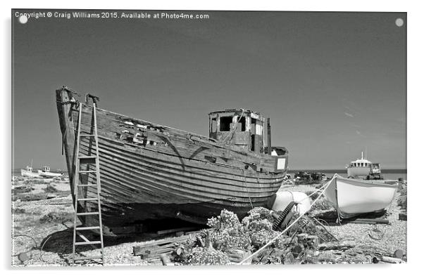  Old Boat Beached Acrylic by Craig Williams