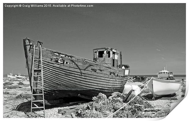  Old Boat Beached Print by Craig Williams