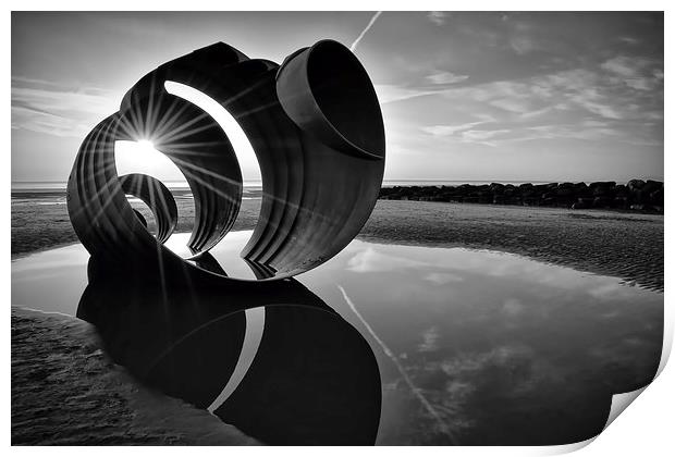  Mary's Shell On The Beach Cleveleys Print by Gary Kenyon