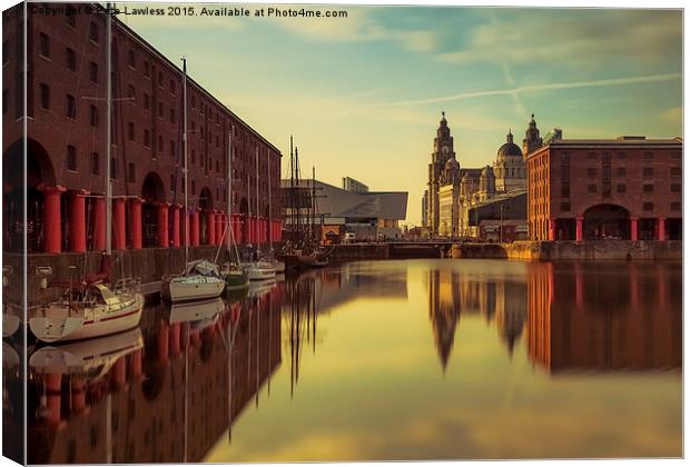  Albert Dock Reflections Canvas Print by Pete Lawless