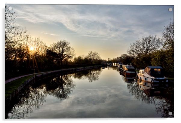  Lancaster Canal As The Sun Went Down For The Day Acrylic by Gary Kenyon