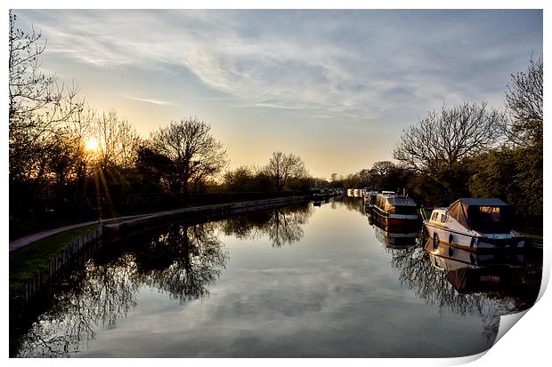 Lancaster Canal As The Sun Went Down For The Day Print by Gary Kenyon