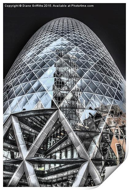 St Mary Axe The Gherkin Print by Diane Griffiths