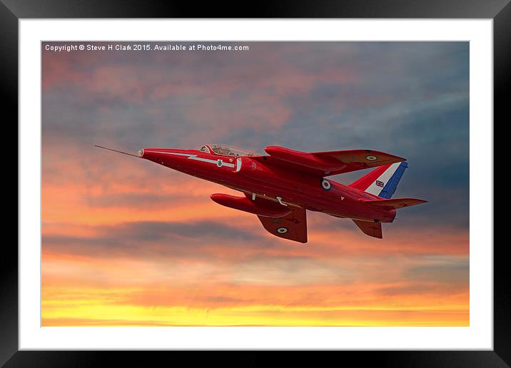  Red Arrows - Folland Gnat Framed Mounted Print by Steve H Clark