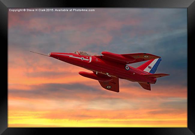  Red Arrows - Folland Gnat Framed Print by Steve H Clark
