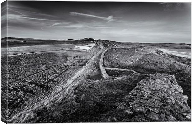  Hadrian's Wall in Black and White Canvas Print by Andy McGarry