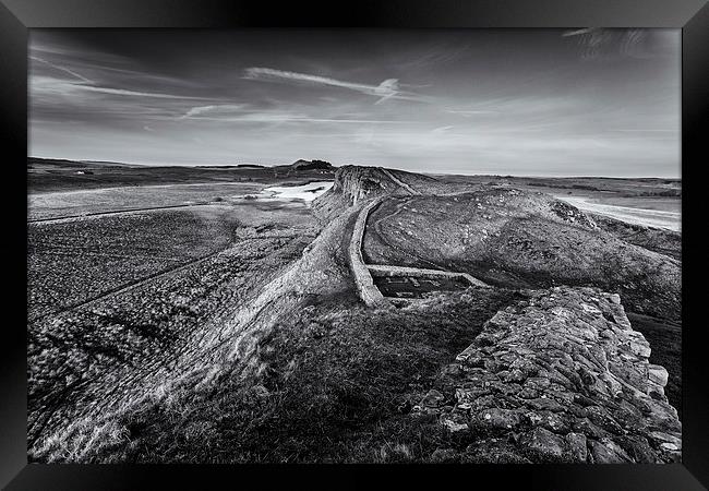  Hadrian's Wall in Black and White Framed Print by Andy McGarry
