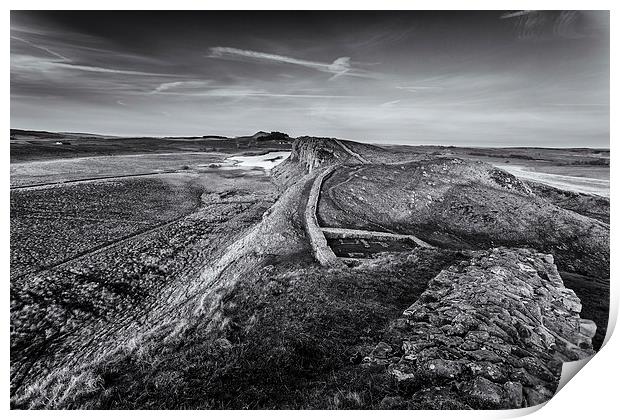  Hadrian's Wall in Black and White Print by Andy McGarry