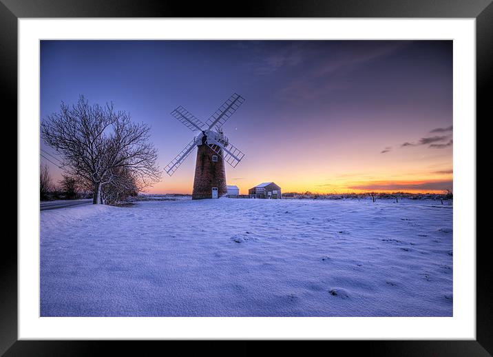 Horsey Mill. Framed Mounted Print by Mark Squirrel