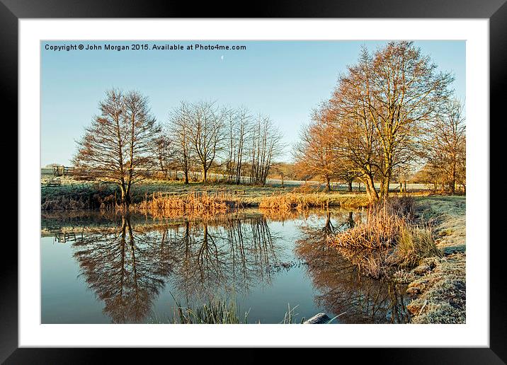  Publow Pond. Framed Mounted Print by John Morgan