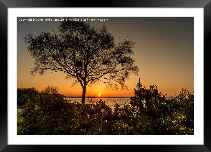  Lough Neagh Sunset Framed Mounted Print by David McFarland