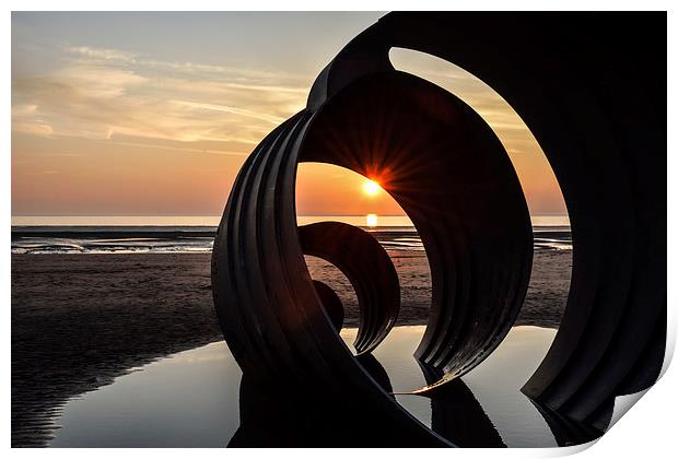  Sunset by Mary's Shell Cleveleys Print by Gary Kenyon