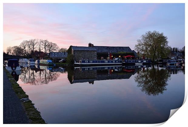 Last Light On The Lancaster Canal Print by Gary Kenyon