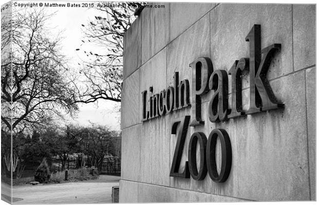 Lincoln Park Zoo Entrance Canvas Print by Matthew Bates