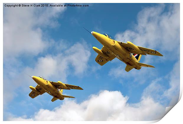 Yellowjacks - The Forerunners of the Red Arrows Print by Steve H Clark