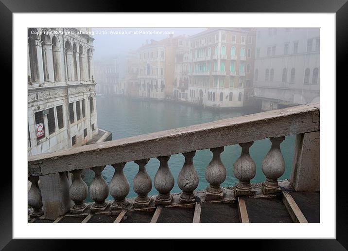  Venice Bridge in the Mist Framed Mounted Print by Angela Starling
