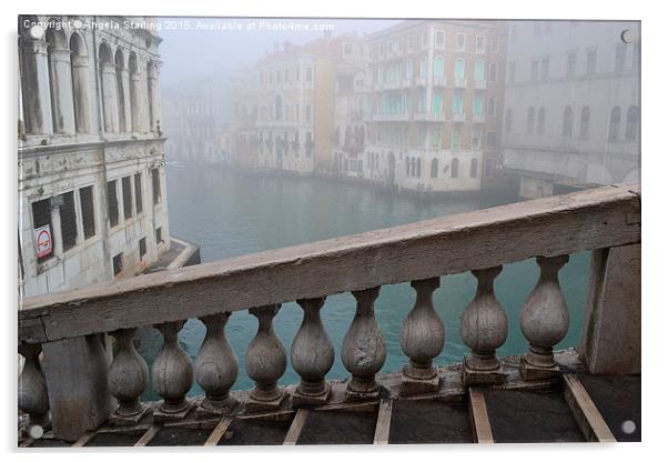  Venice Bridge in the Mist Acrylic by Angela Starling